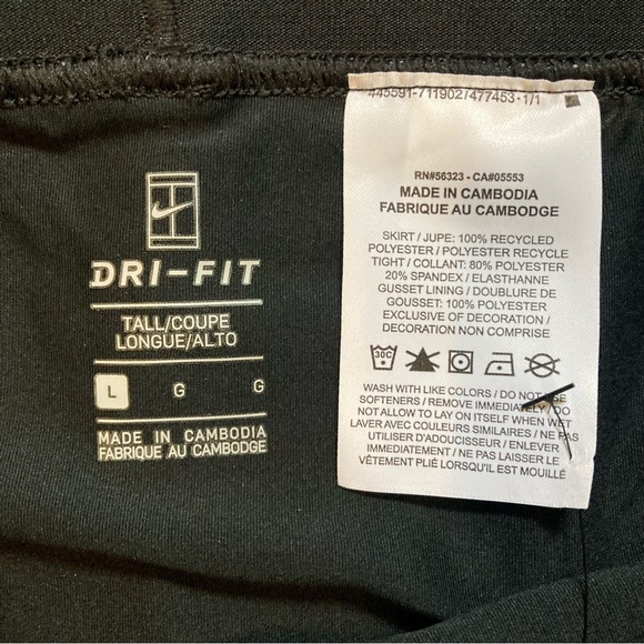 Nike Women's New Tennis Pickleball Black White Striped Skirt Skort Large tall - Picture 7 of 12